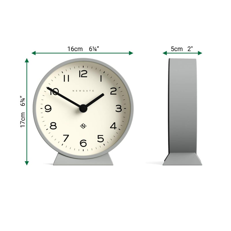 NEWGATEÂ® M Mantel Echo Desk Clock | Modern Round Design | Posh Gray | Easy to Read Numbers | Contemporary Style for Desk, Table, Shelf or Bedside - Image 4